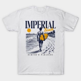 Vintage Surfing Imperial Beach, California // Retro Surfer Sketch // Surfer's Paradise T-Shirt